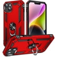 thumbnail image 1 of Entronix Case Designed for Apple iPhone 13 Mini Heavy Duty Case with Built-in Kickstand, Dual Layer Protection with Rotating Holder Ring, Sturdy Case for Apple iPhone 13 Mini, Red, 1 of 5
