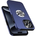 thumbnail image 1 of Entronix Protective Case Compatible with iPhone 14 Pro, Ring Holder Cover, Navy Blue, 1 of 7