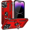 thumbnail image 1 of Entronix Case Designed for Apple iPhone 14 Pro Max Heavy Duty Case with Built-in Kickstand, Dual Layer Protection with Rotating Holder Ring, Sturdy Case for Apple iPhone 14 Pro Max, Red, 1 of 5