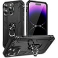 thumbnail image 1 of Entronix Case Designed for Apple iPhone 14 Pro Max Heavy Duty Case with Built-in Kickstand, Dual Layer Protection with Rotating Holder Ring, Sturdy Case for Apple iPhone 14 Pro Max, Black, 1 of 5