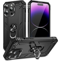 Entronix Case Designed for Apple iPhone 14 Pro Max Heavy Duty Case with Built-in Kickstand, Dual Layer Protection with Rotating Holder Ring, Sturdy Case for Apple iPhone 14 Pro Max, Black