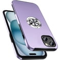 thumbnail image 1 of Entronix Protective Case Compatible with iPhone 15 Plus, Ring Holder Cover, Purple, 1 of 7