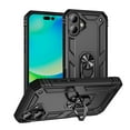 thumbnail image 1 of Entronix Case Designed for Apple iPhone 16 Heavy Duty Case with Built-in Kickstand, Dual Layer Protection with Rotating Holder Ring, Sturdy Case for Apple iPhone 16, Black, 1 of 5