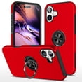 thumbnail image 1 of Entronix Protective Case Compatible with iPhone 16, Ring Holder Cover, Red, 1 of 7