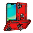 thumbnail image 1 of Entronix Case Designed for Apple iPhone 16 Heavy Duty Case with Built-in Kickstand, Dual Layer Protection with Rotating Holder Ring, Sturdy Case for Apple iPhone 16, Red, 1 of 5