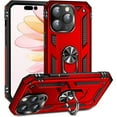 thumbnail image 1 of Entronix Case Designed for Apple iPhone 16 Pro Heavy Duty Case with Built-in Kickstand, Dual Layer Protection with Rotating Holder Ring, Sturdy Case for Apple iPhone 16 Pro, Red, 1 of 5