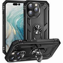 Entronix Case Designed for Apple iPhone 16 Pro Heavy Duty Case with Built-in Kickstand, Dual Layer Protection with Rotating Holder Ring, Sturdy Case for Apple iPhone 16 Pro, Black