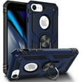thumbnail image 1 of Entronix Case Designed for Apple iPhone 8, 7, SE, Heavy Duty Case with Built-in Kickstand, Dual Layer Protection with Rotating Holder Ring, Sturdy Case for Apple iPhone 8, 7, SE,, Navy, 1 of 6