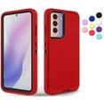 thumbnail image 1 of Entronix Heavy Duty Case Designed for Galaxy S21 Shockproof Triple Layer Rugged Case, Red, 1 of 7