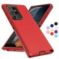 thumbnail image 1 of Entronix Heavy Duty Case Designed for Samsung Galaxy S21 Ultra Shockproof Triple Layer Rugged Case (Red), 1 of 7
