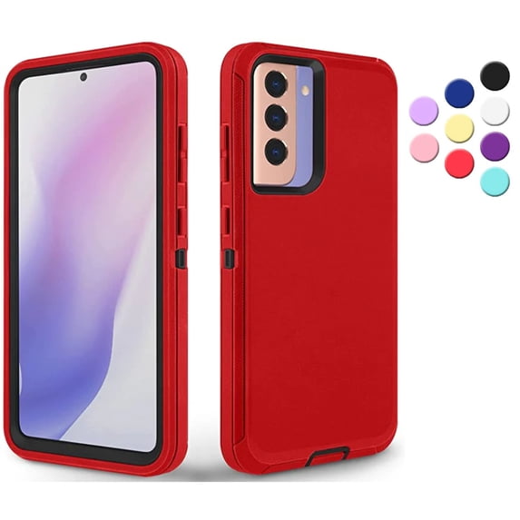 Entronix Case For Samsung Galaxy S21 Plus Heavy Duty Case {Shock Proof-Shatter Resistant - Sturdy Rubber Case- Compatible for Entronix Case For Samsung Galaxy S21 Plus} Color Red