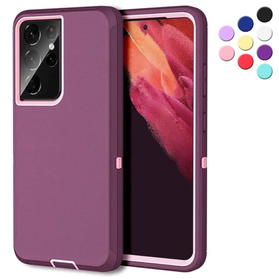 Entronix Case For Samsung Galaxy S21 Ultra Heavy Duty Case {Shock Proof-Shatter Resistant - Sturdy Rubber Case- Compatible for Entronix Case For Samsung Galaxy S21 Ultra} Color Purple