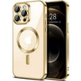 thumbnail image 1 of Entronix Clear Phone Case for iPhone 12 Pro Max Magnetic Case Full Body Shockproof Dual Layer High Impact Protective Anti-Scratch Soft TPU Cover Cases for iPhone 12 Pro Max, Gold, 1 of 5