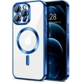 thumbnail image 1 of Entronix Clear Phone Case for iPhone 12 Pro Max Magnetic Case Full Body Shockproof Dual Layer High Impact Protective Anti-Scratch Soft TPU Cover Cases for iPhone 12 Pro Max, Blue, 1 of 5