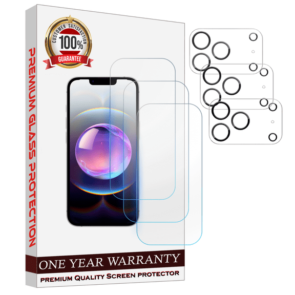 Entronix 6-Piece Bundle Compatible with iPhone 17 Pro Max / iPhone 18 Pro Max, 3 Clear Screen Protector and 3 Camera Lens Guard, HD Tempered Glass