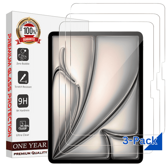 Entronix Clear Screen Protector Compatible with iPad Pro 11 (2024), Scratch Resistant, Easy Install, Bubble-Free, 3-Pack