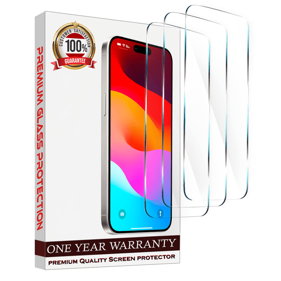 Entronix Screen Protector Compatible with iPhone 17 Pro / iPhone 18 Pro, Clear Tempered Glass, 3-Pack