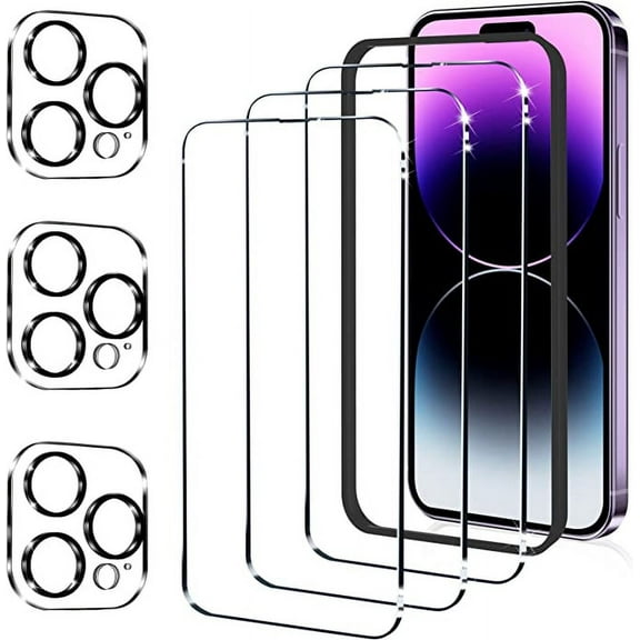 Entronix Clear Tempered Glass Screen Protector for Apple iPhone 14 Pro, Camera Lens Protector with Shatter Resistant Tempered Glass Made For iPhone 14 Pro, 3-Pack