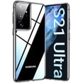 thumbnail image 1 of Entronix Crystal Clear Case Designed for Galaxy S21 Ultra, [Yellow Resistant] Slim Fit Shockproof, 1 of 6