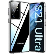Entronix Crystal Clear Case Designed for Galaxy S21 Ultra, [Yellow Resistant] Slim Fit Shockproof