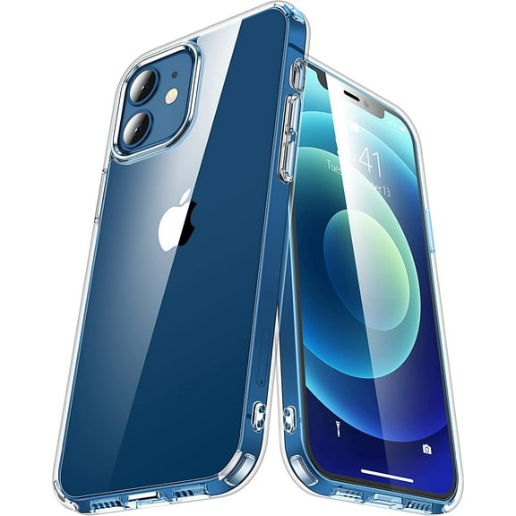 Entronix Crystal Clear Case Designed for iPhone 12, [Yellow Resistant] Slim Fit Shockproof