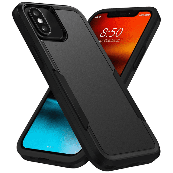 Entronix Heavy Duty Case Compatible with iPhone Xs Max, Hybrid Hard Cover, Black