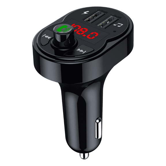 Entronix FM Transmitter & USB Fast Charger, Bluetooth, Hands-Free Calls, Multifunctional Car Adapter