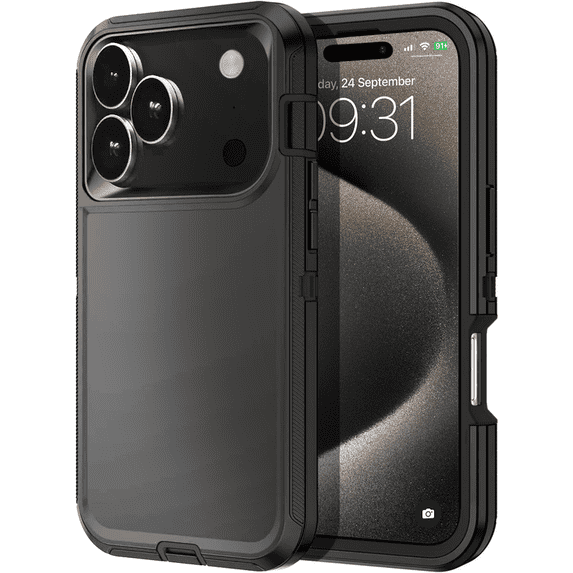 Entronix Heavy Duty Case Compatible with iPhone 17 Pro and iPhone 18 Pro, Shockproof Hard Cover, Black