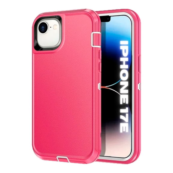 Entronix Heavy Duty Case Compatible with iPhone 17e, Shockproof Dustproof Hard Cover, Pink