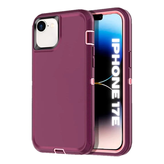 Entronix Heavy Duty Case Compatible with iPhone 17e, Shockproof Dustproof Hard Cover, Purple