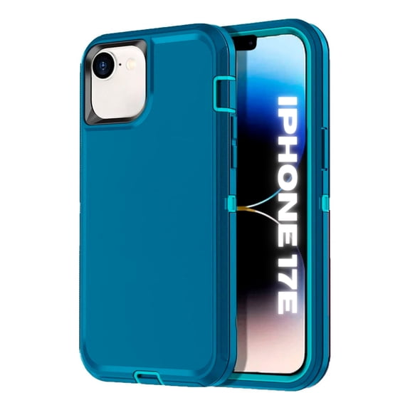 Entronix Heavy Duty Case Compatible with iPhone 17e, Shockproof Dustproof Hard Cover, Teal Blue