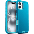 thumbnail image 1 of Entronix Heavy Duty Case Compatible with iPhone 16 Plus, Triple Layer Protection Shockproof Dropproof Dustproof Anti-Scratch Phone Cover, Teal, 1 of 7