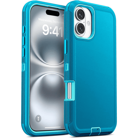 Entronix Heavy Duty Case Compatible with iPhone 16 Plus, Triple Layer Protection Shockproof Dropproof Dustproof Anti-Scratch Phone Cover, Teal