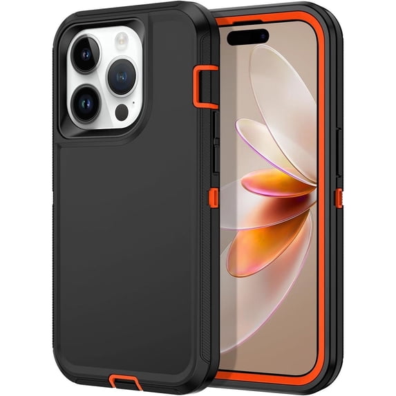Entronix Heavy Duty Case Designed for Apple iPhone 16 Pro Max, Triple Layer Protection Shockproof Dropproof Dustproof Anti-Scratch Phone Case Cover for Apple iPhone 16 Pro Max, Orange