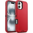 thumbnail image 1 of Entronix Heavy Duty Case designed for iPhone 16 - Triple Layer Bumper Cover, Protective Smartphone Accessories, Red, 1 of 7