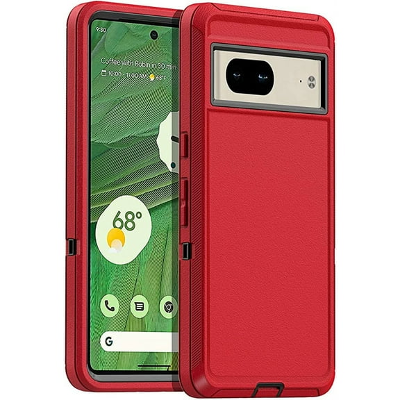Entronix Heavy Duty Case Designed for G Pixel 7 Shockproof Triple Layer Rugged Case, Red
