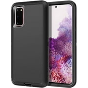 Designed for Samsung Galaxy S20 Heavy Duty Case, Triple Layer Protection Shockproof Dropproof Dustproof Anti-Scratch Phone Case Cover for Samsung Galaxy S20,Black
