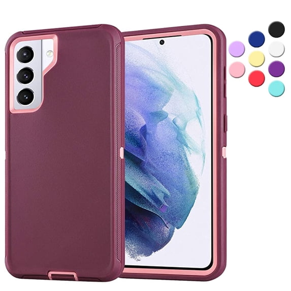 Entronix Heavy Duty Case Designed for Galaxy S21 Shockproof Triple Layer Rugged Case, Purple