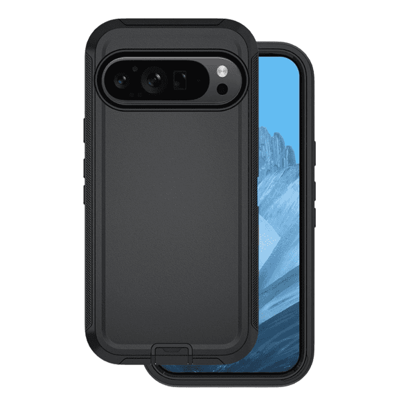 Entronix Heavy Duty Case Designed for Pixel 10/10 Pro Shockproof Triple Layer Rugged Case, Black