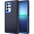 thumbnail image 1 of Entronix Heavy Duty Case Compatible with Galaxy S22 Ultra, Shockproof Hard Cover, Navy Blue, 1 of 8