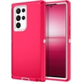 thumbnail image 1 of Entronix Heavy Duty Case Compatible with Galaxy S22 Ultra, Shockproof Hard Cover, Pink, 1 of 8