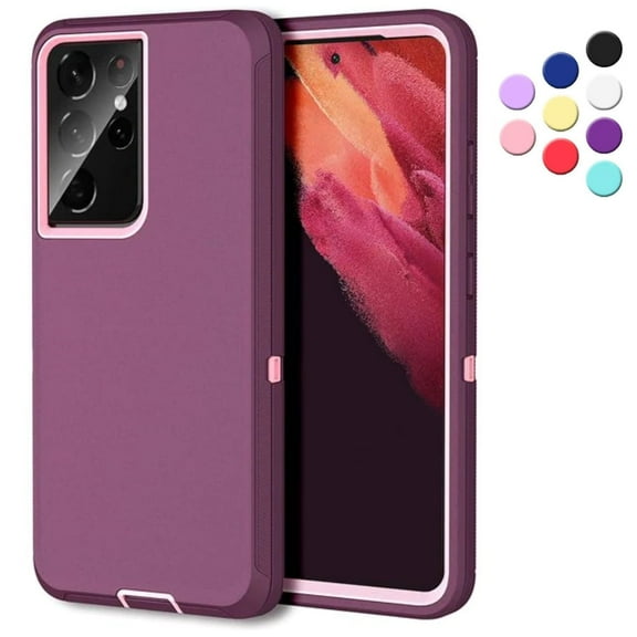 Entronix Heavy Duty Case Designed for Samsung Galaxy S22 Ultra, Shockproof Triple Layer Rugged Case (Purple)
