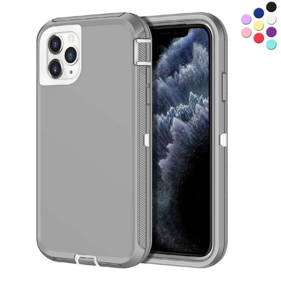 iPhone 11 Pro Max Heavy Duty Case {Shock Proof Case with 3 Layer Rubber, Shatter Resistant, [Tough Armour] Rugged Case Compatible for iPhone 11 Pro Max} Gray