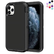 Entronix Heavy Duty Case Designed for iPhone 11 Pro Shockproof Triple Layer Rugged Case, Black