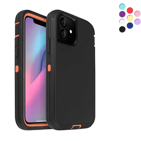 Entronix Heavy Duty Case Designed for iPhone 11 Shockproof Triple Layer Rugged Case, Orange