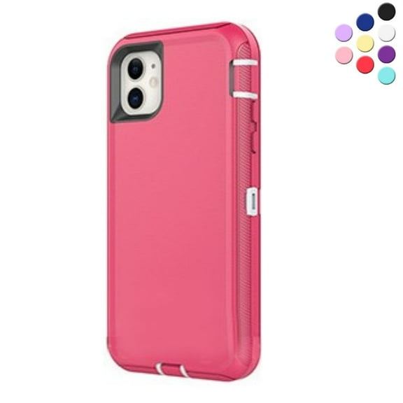 Entronix Heavy Duty Case Designed for iPhone 12 Mini, Shockproof Triple Layer Rugged Case (Hot Pink)