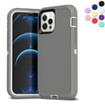 thumbnail image 1 of Entronix Heavy Duty Case Designed for iPhone 12 Pro Max, Shockproof Triple Layer Rugged Case (Grey), 1 of 6