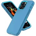 thumbnail image 1 of Entronix Heavy Duty Case Designed for iPhone 12 Pro Max Shockproof Triple Layer Rugged Case (Teal), 1 of 7