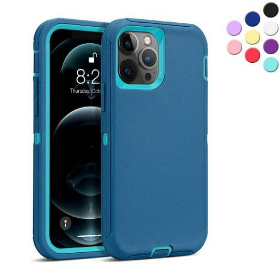 Entronix Heavy Duty Case Designed for iPhone 13 Pro Max, Shockproof Triple Layer Rugged Case (Teal)
