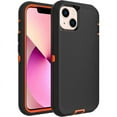 thumbnail image 1 of iPhone 13 Heavy Duty Case {Shock Proof Case with 3 Layer Rubber, Shatter Resistant, [Tough Armour] Rugged Case Compatible for iPhone 13} Orange, 1 of 7